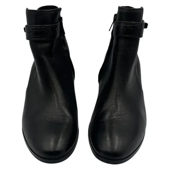 Coach Patricia Leather Block Heel Ankle Boots Booties Black Size 6.5B - Picture 2 of 6